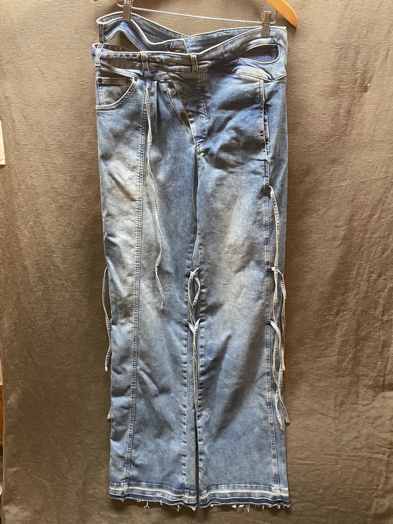Ottolinger Blue Tie-Detail Wide Leg Women's Jeans — image 3 of 8